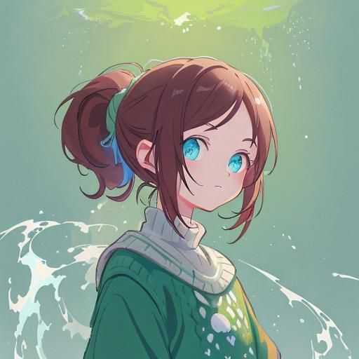 Pretty Girl with Blue Eyes, Matte Painting