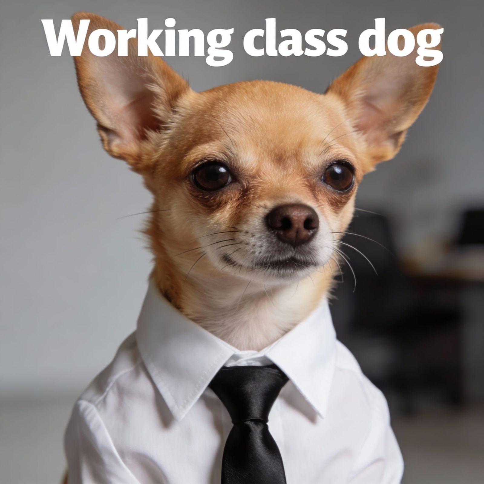Chihuahua in Shirt and Tie: Working Class Dog