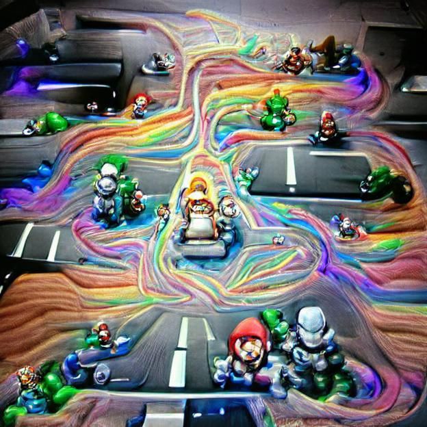 Mario Kart Rainbow Road Track