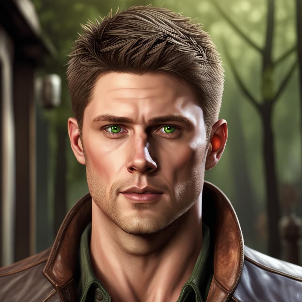 Portrait of a Man with Green Eyes, Digital Art