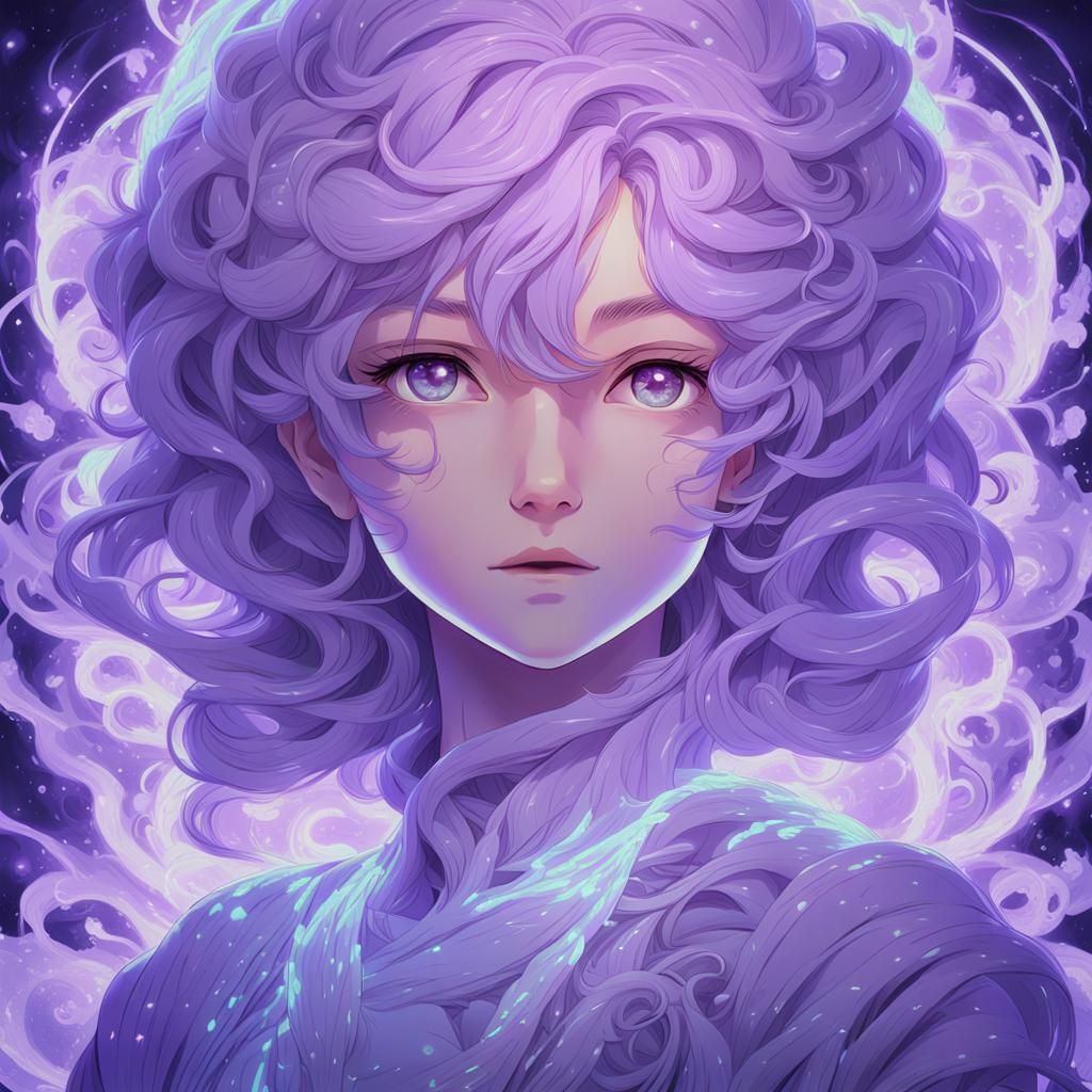 Electroluminescent Portrait in Rococo Style