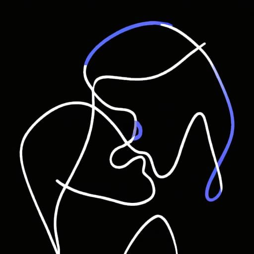 Minimalist Kissing Silhouettes in Picasso Style