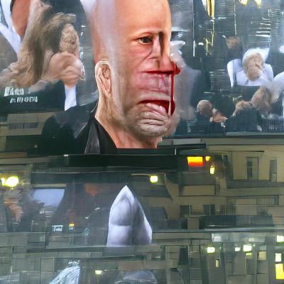 Bruce Willis Portrait: Unhappy Expression