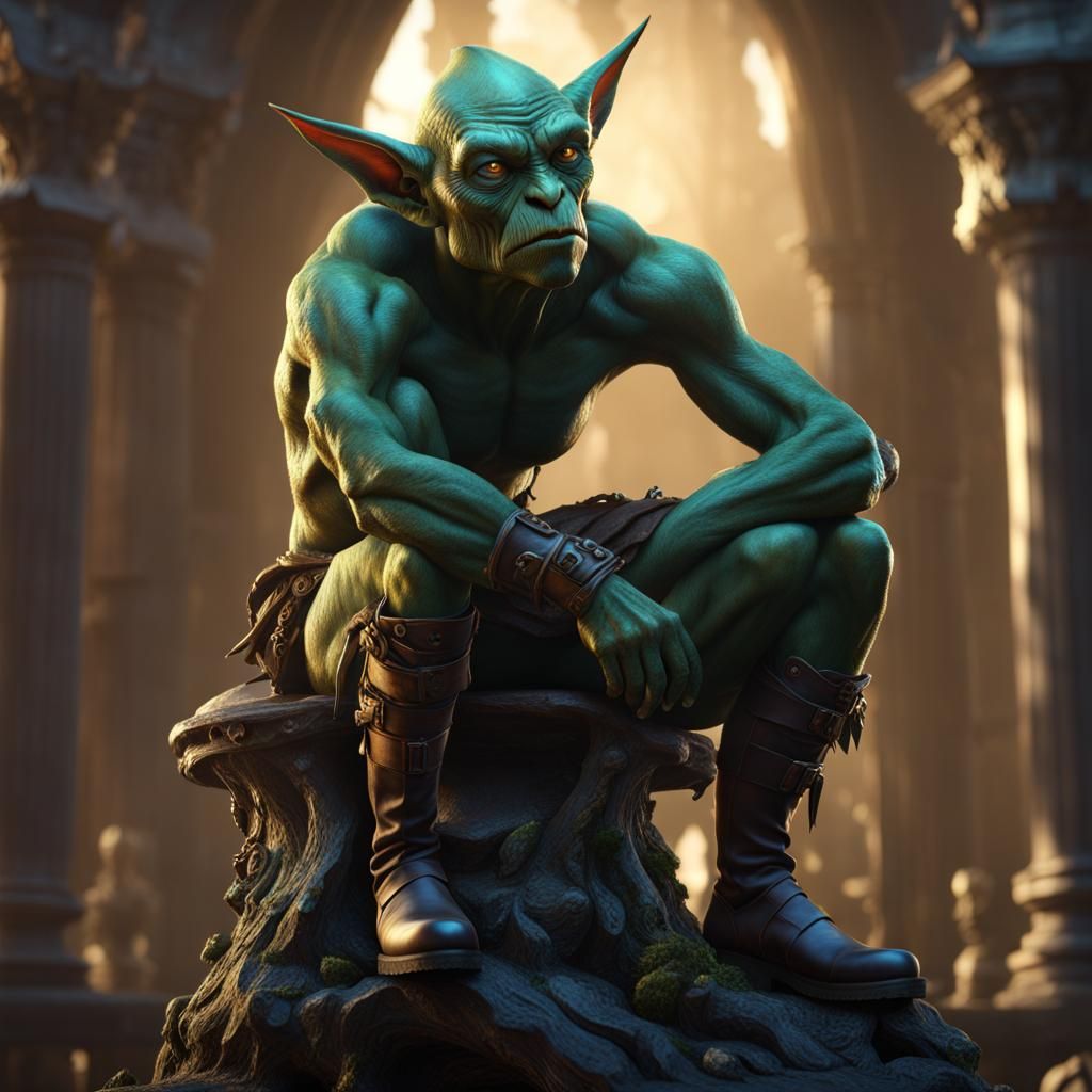 Goblin Thinker: Detailed Fantasy Concept Art