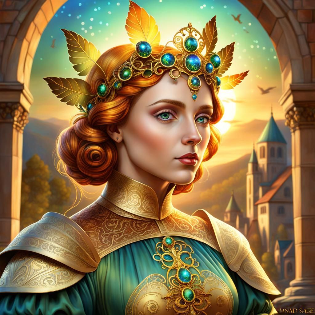 Renaissance Figure Illustration with 3D Shading