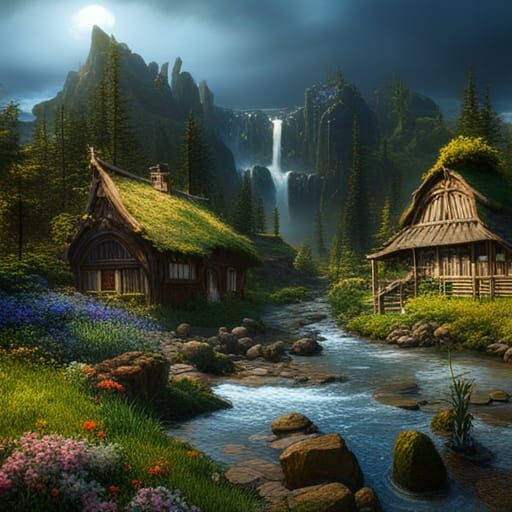 Impressionistic Fantasy Concept Art in Deep Color