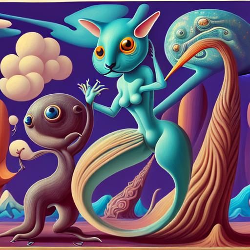 Surreal Animals in a Mas-Surrealism Art Style