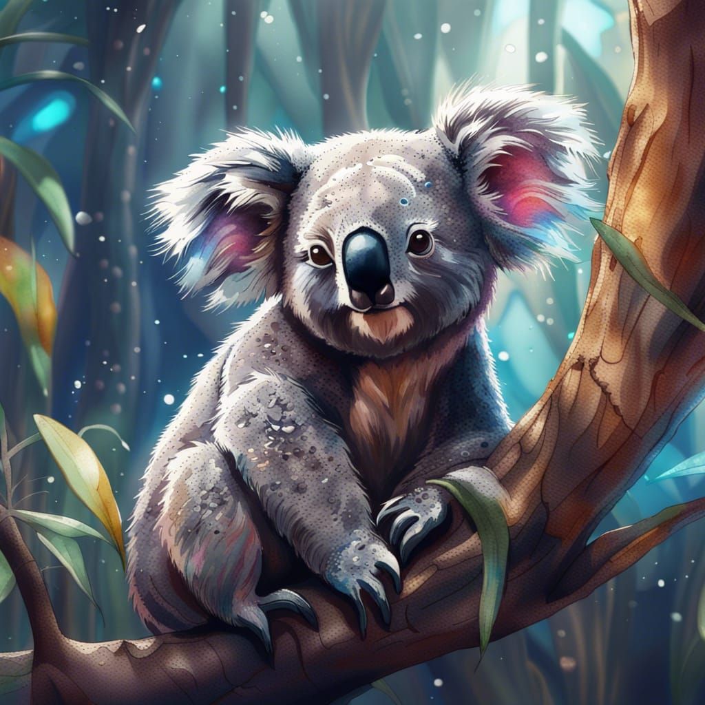 Watercolor Art of a Cute Koala