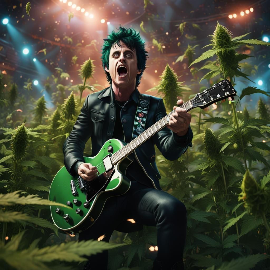Musician in Cannabis Garden: Digital Matte Painting