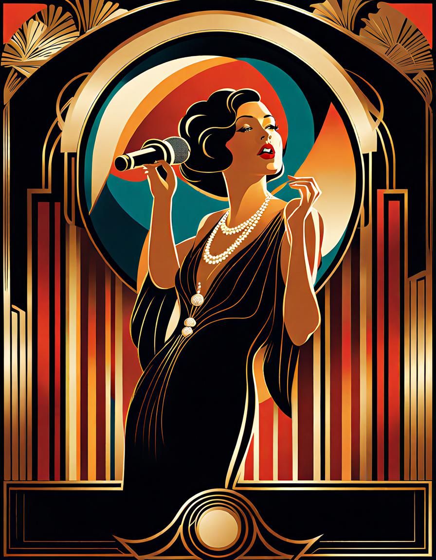 Vintage Art Deco Poster of Jazz Singer