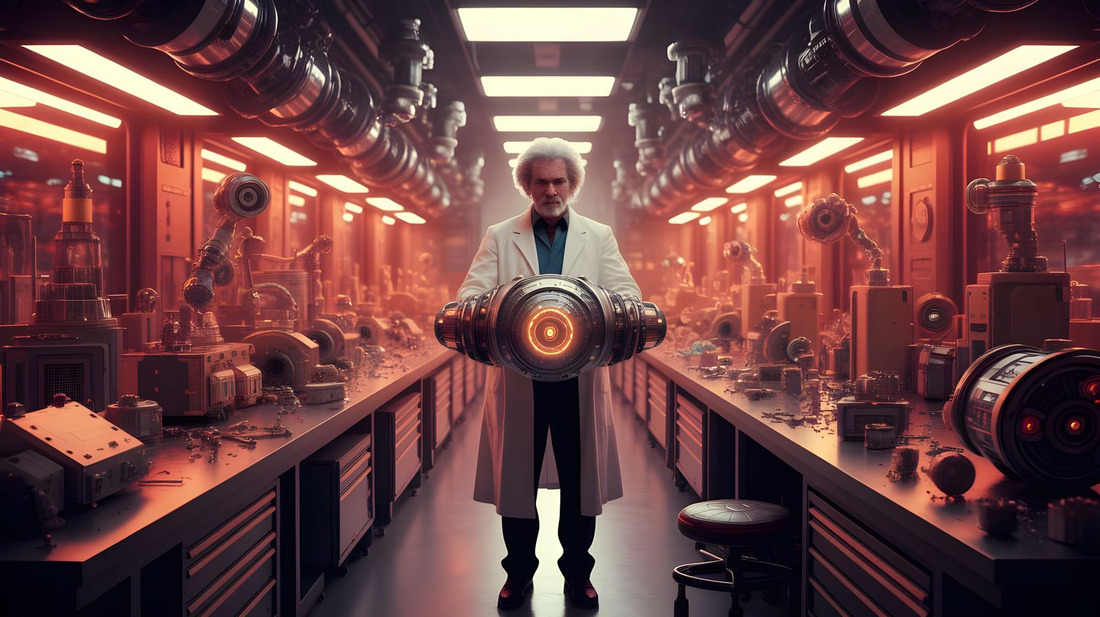 Innovative Genius Unveils Time-Traveling Device in Futuristi...