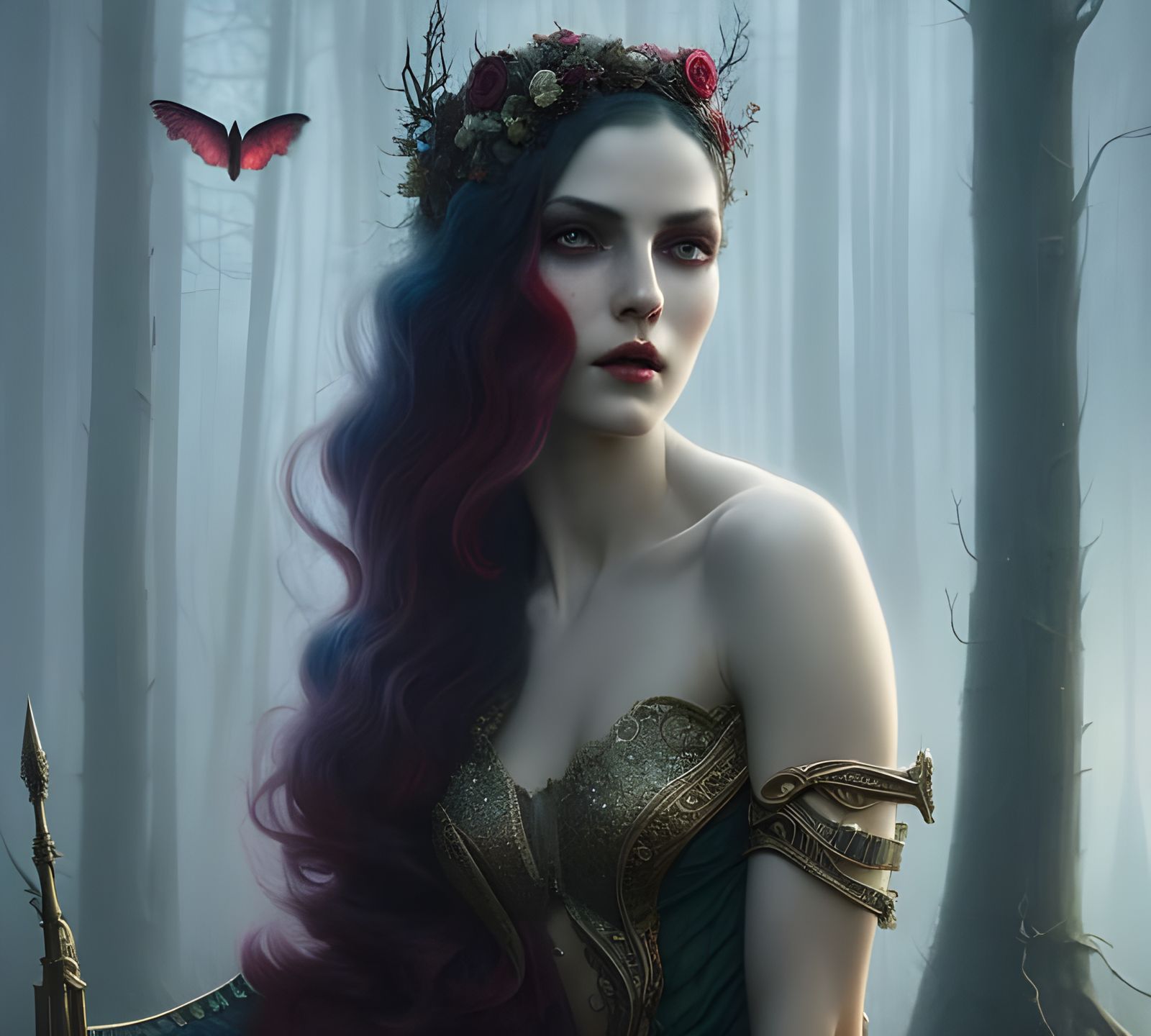 Romantic Vampire Portrait in Hyperrealistic Style