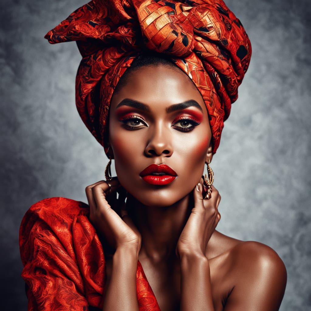 Elegant American Model in Vibrant Oil Painting