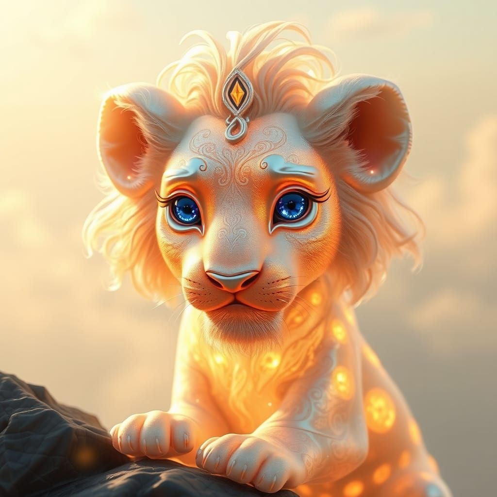 Ethereal Fairy Lion in 3D Render