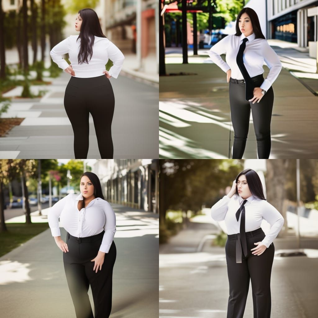 Curvy Woman in White Shirt: Professional Portrait