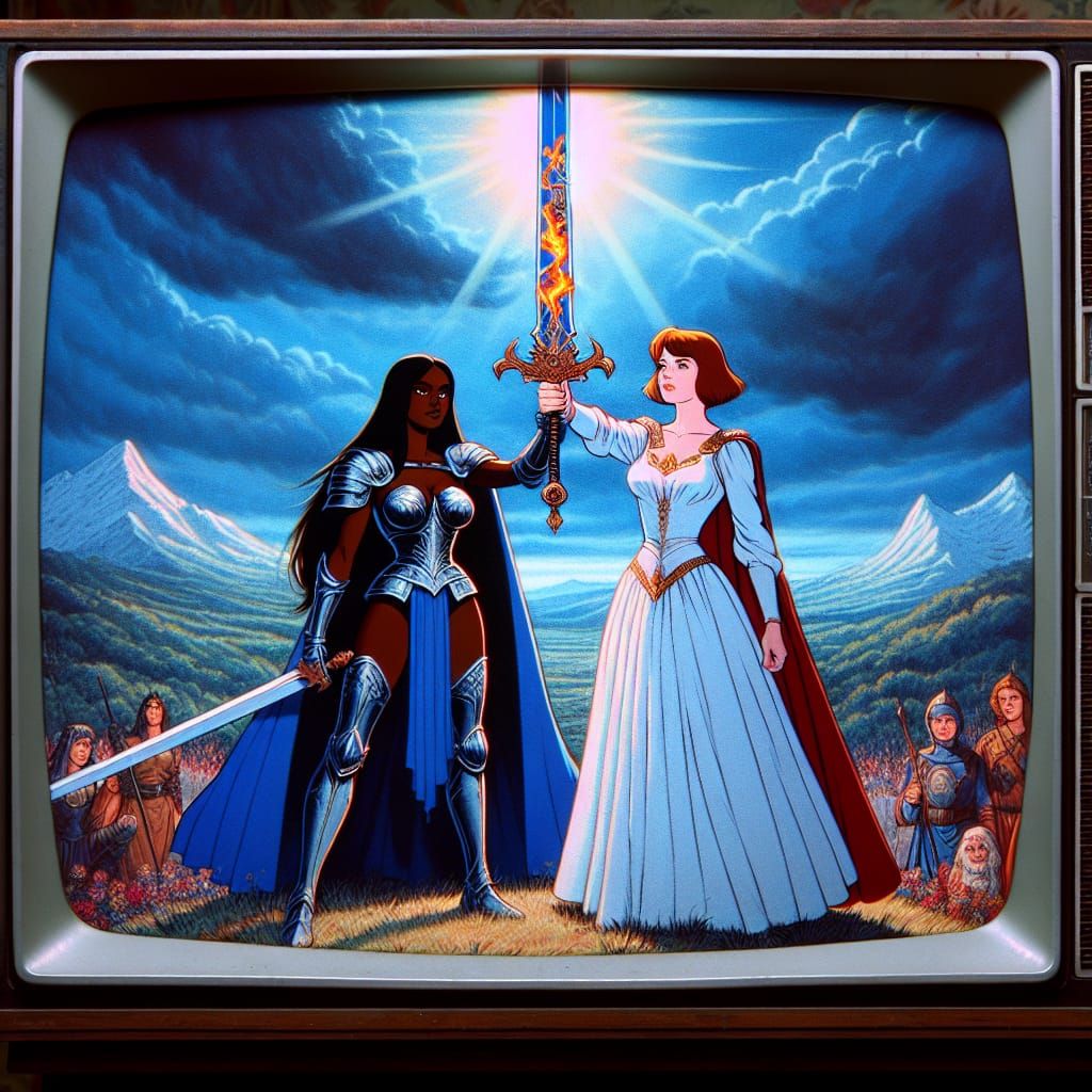 Victorious Women Stand Tall in the Night Sky