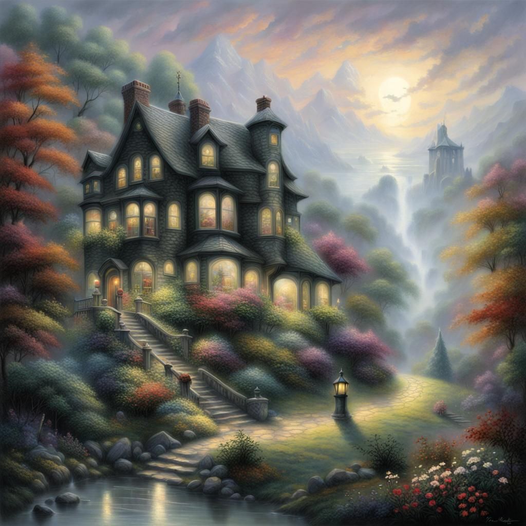 Ethereal Fantasy Landscape in Luminist Style