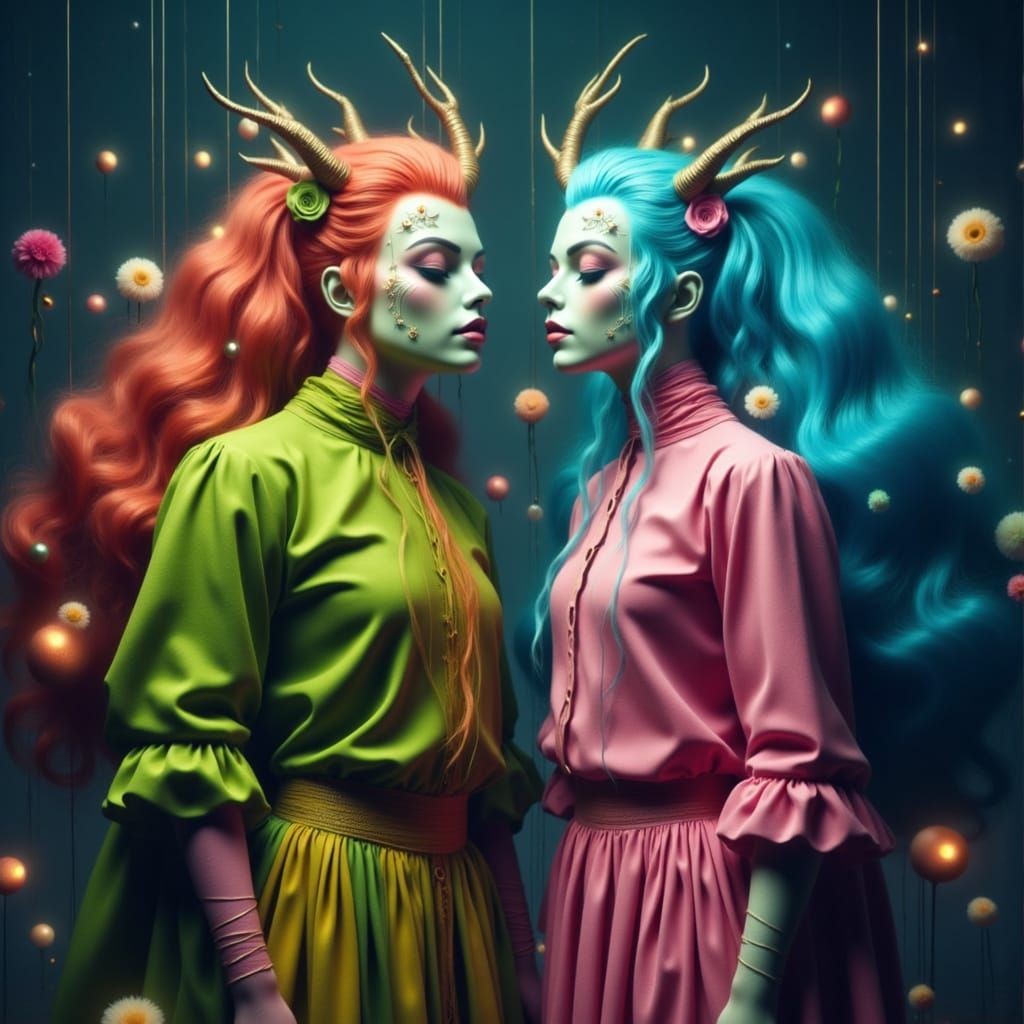 Whimsical Rag Dolls in Volumetric Lighting