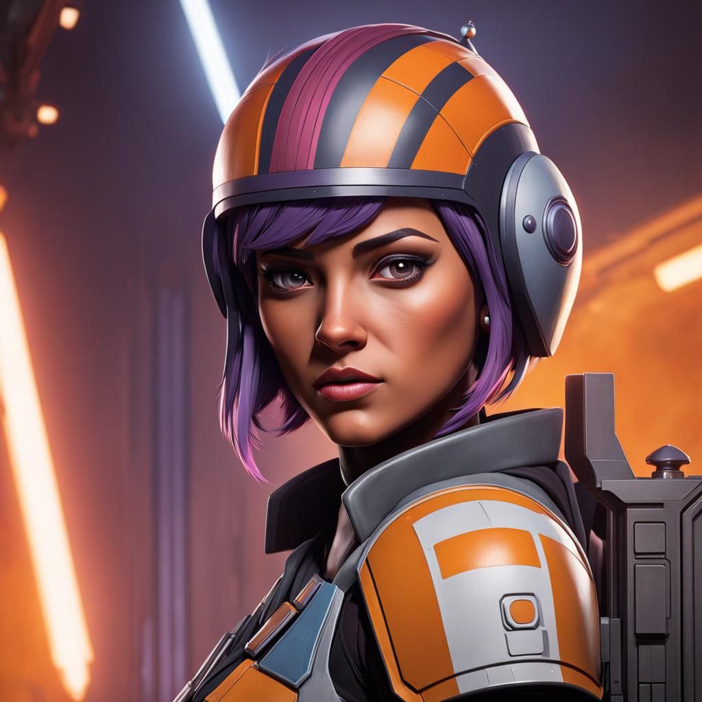 Sabine Wren Portrait in Art Nouveau Style