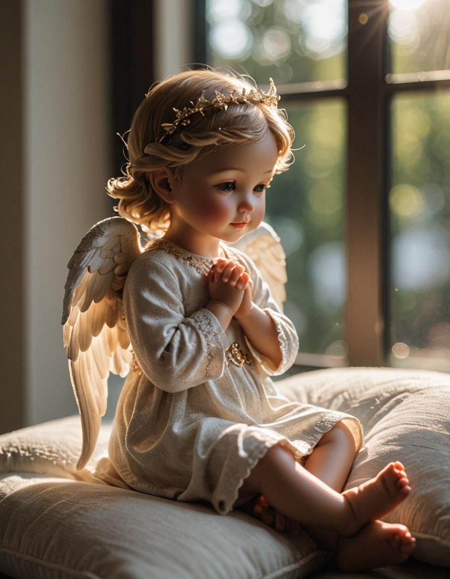 Macro Photo of Tiny Angel in Sunlight