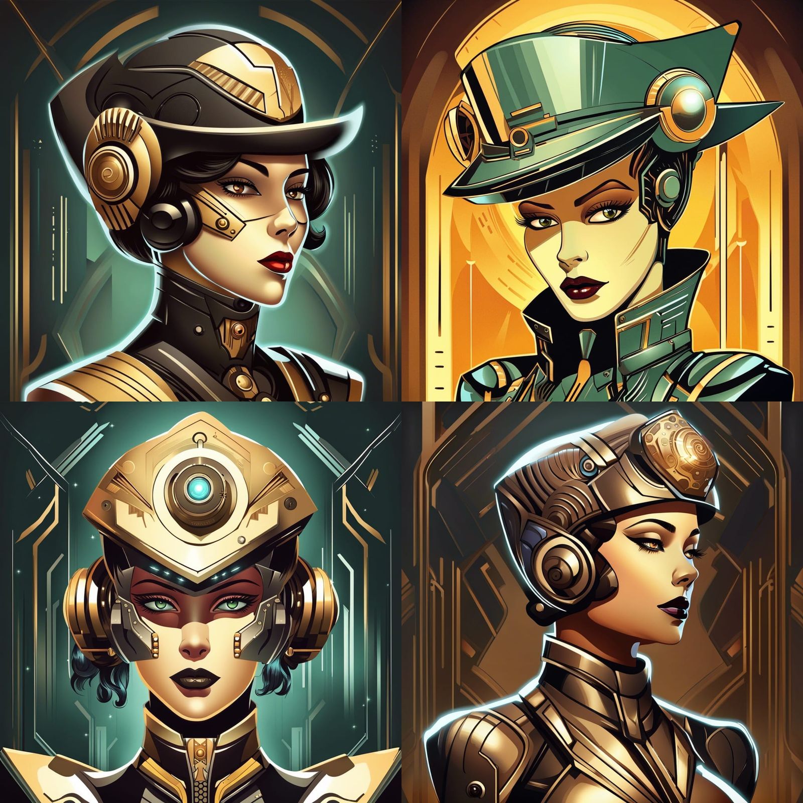 Art Deco Sci-Fi Cyborg Sheriff