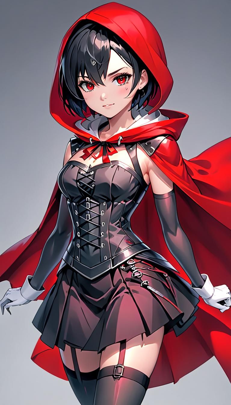 Ruby Rose as Red Riding Hood in Anime Style