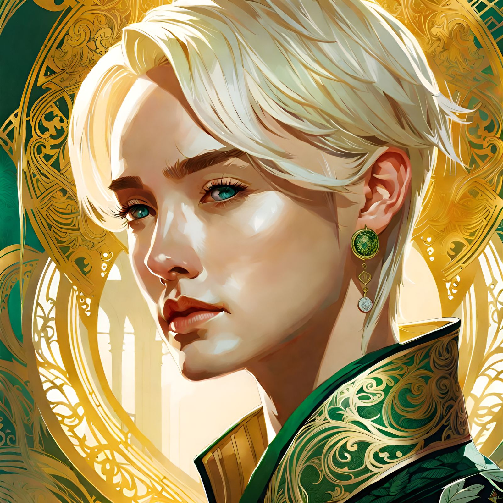 Draco Malfoy as a Woman: Digital Art Portrait