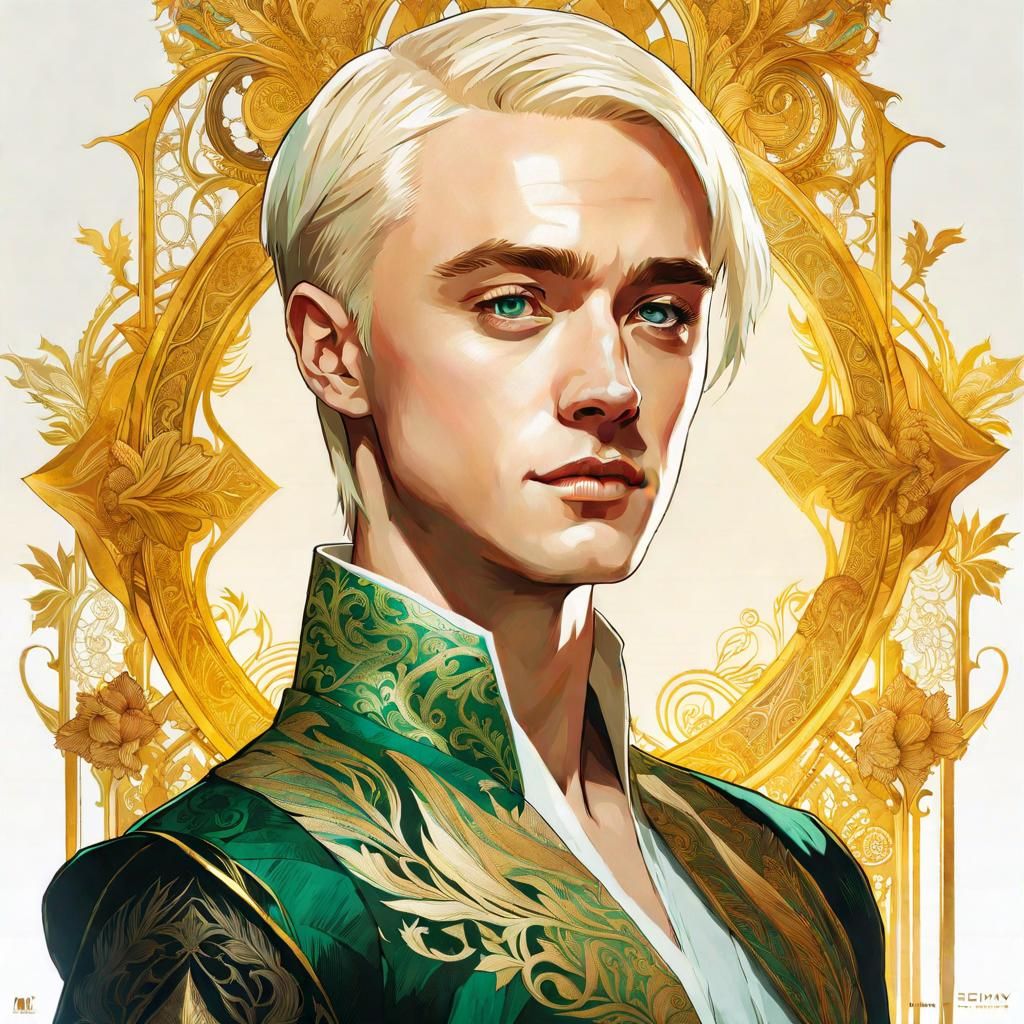 Draco Malfoy Reimagined as Woman: Fantasy Art Portrait