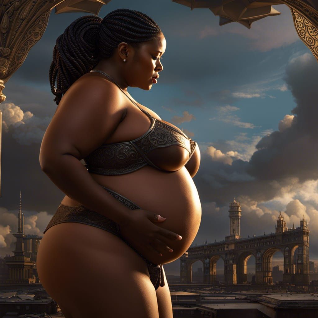 Pregnant Woman Holding Her Back: Comic Book Art