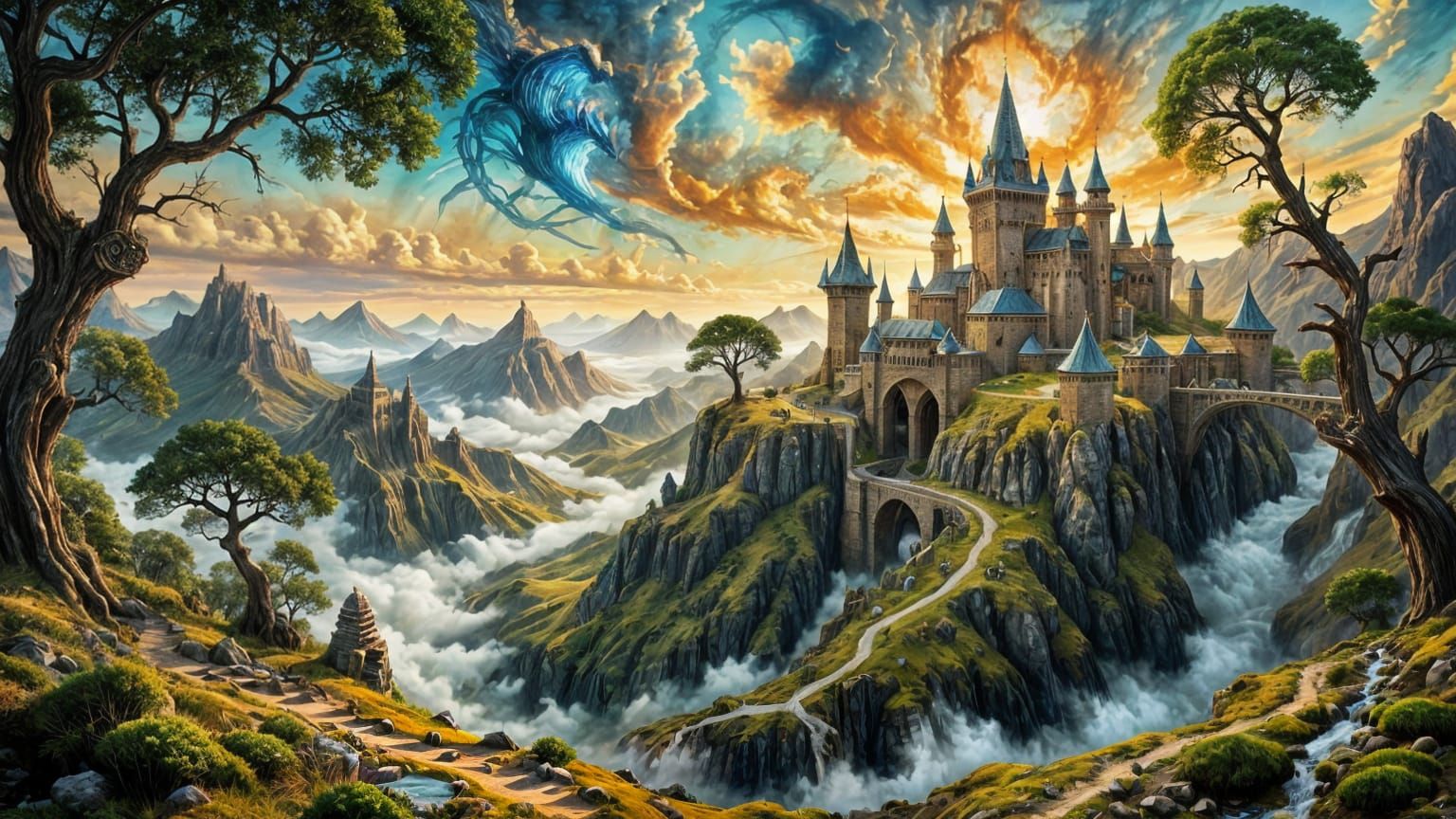Epic Medieval Fantasy Landscapes with Majestic Architecture