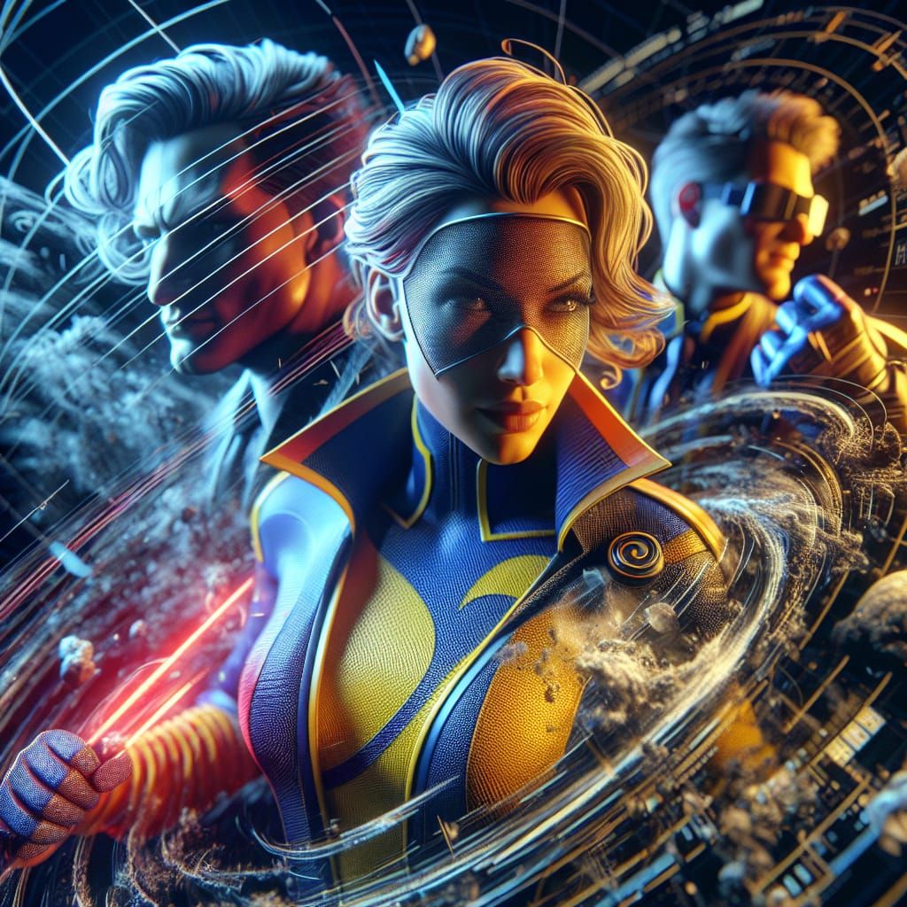 Hyperrealistic Sue Storm in Fantastic Four Outfit