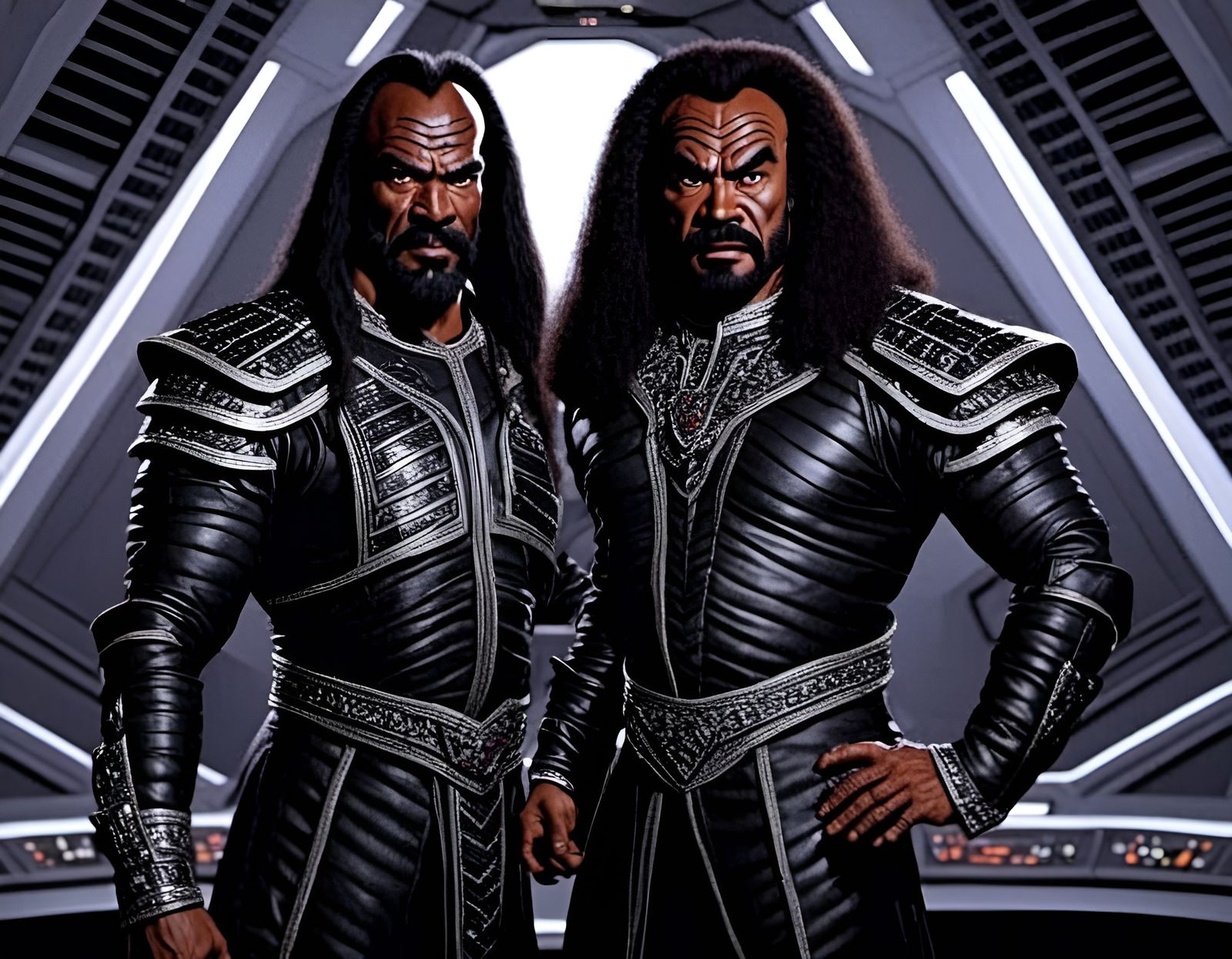 Klingon Officer on Spaceship Bridge