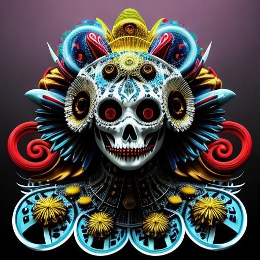 Psychedelic Glamour: A Surreal 3D Masterpiece