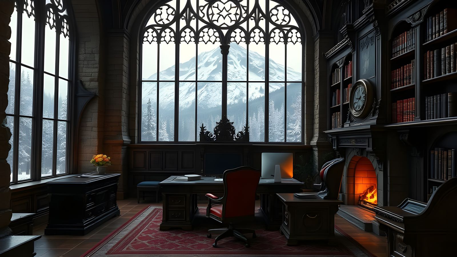 Gothic Castle Office in Moody, Cinematic Lighting