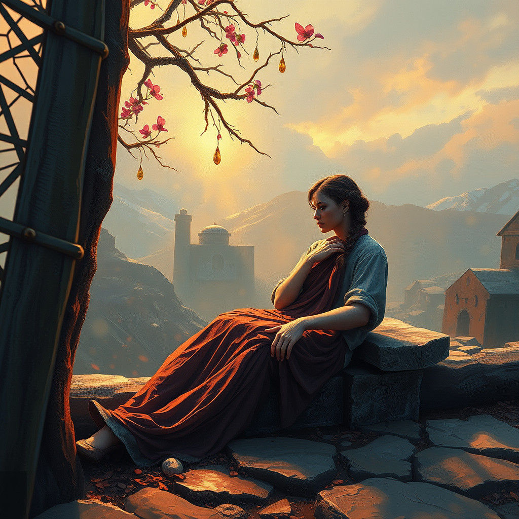 Romantic Oil Painting of a Mindscape