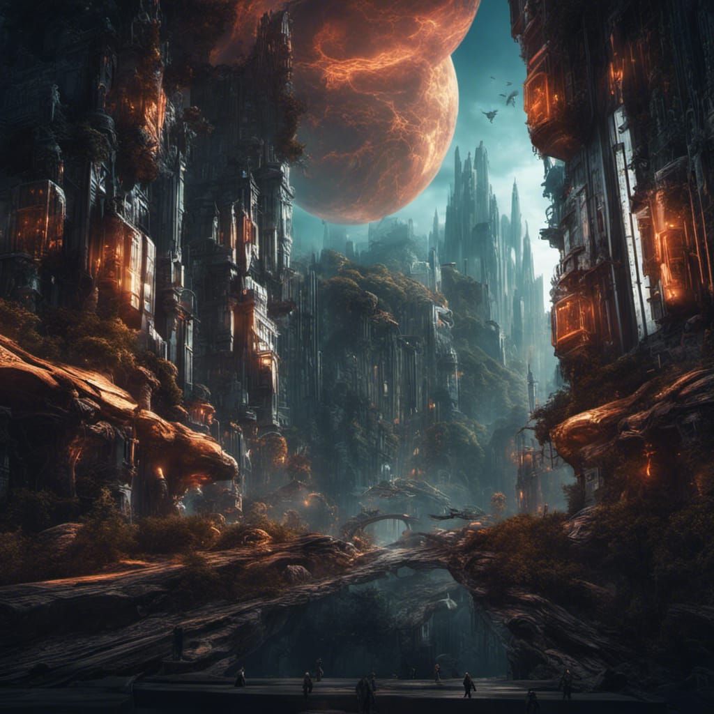 Futuristic AI Team: Digital Matte Painting in 8K