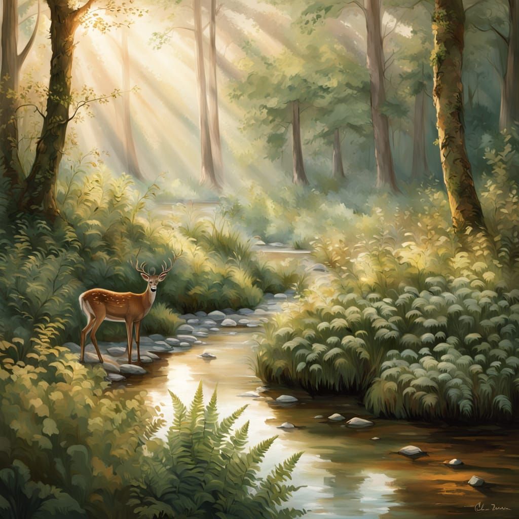 Ethereal Forest Glade in Soft Focus
