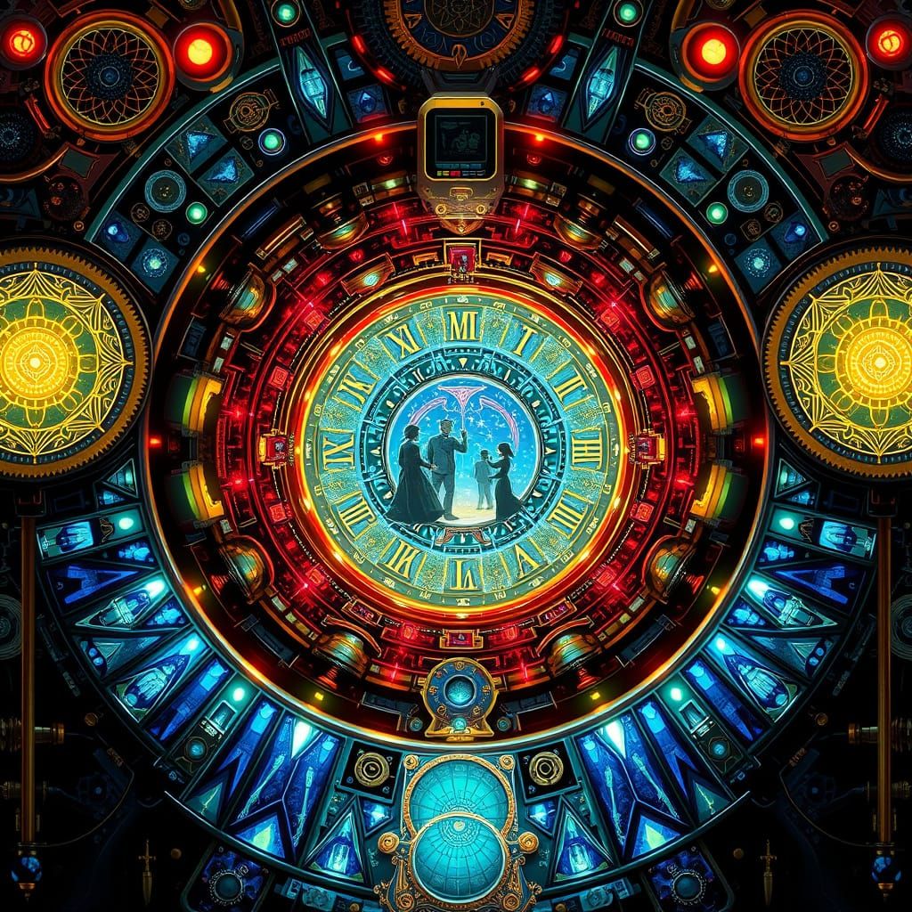 Gustav Klimt-Inspired Science Fiction Masterpiece: Time Disp...