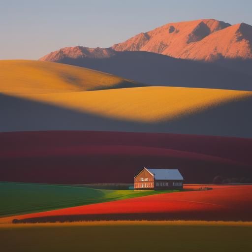 Picturesque Farm in Impressionistic Style