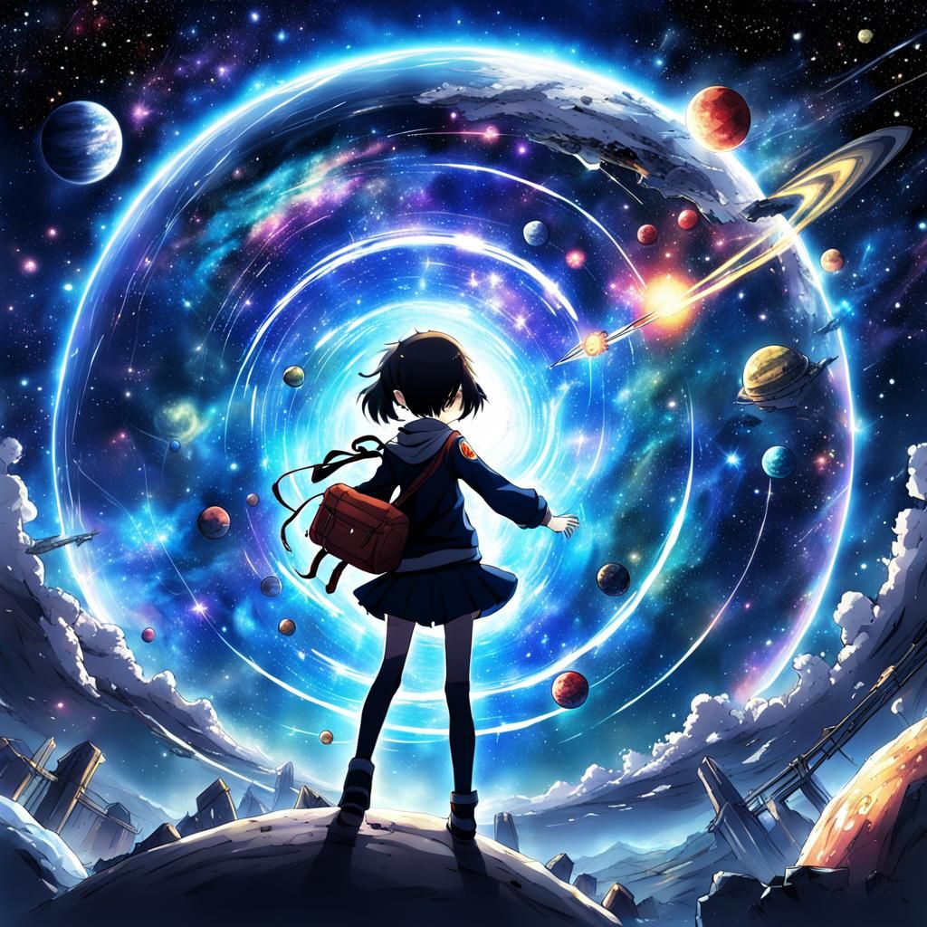 Anime Universe Scene in Japanese Manga Style