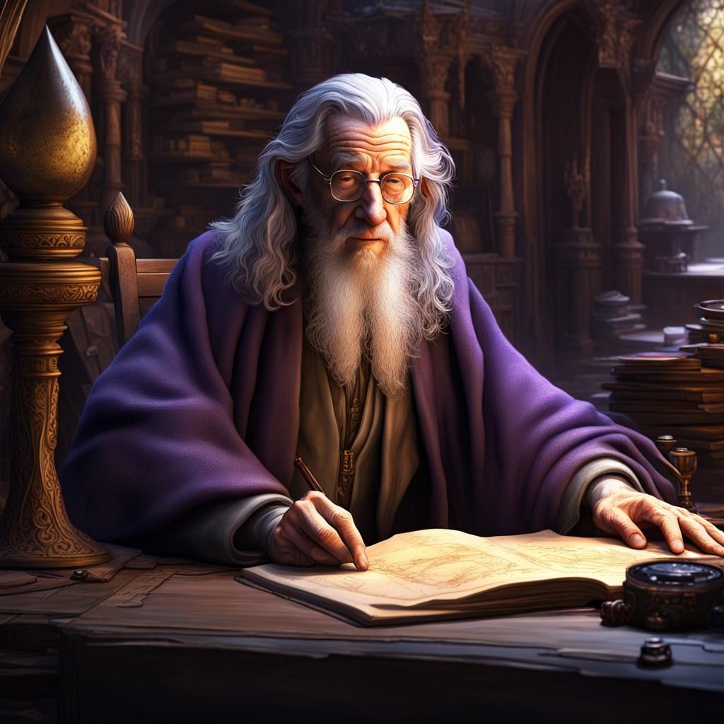 Chomsky as Gandalf: Dark Fantasy Concept Art