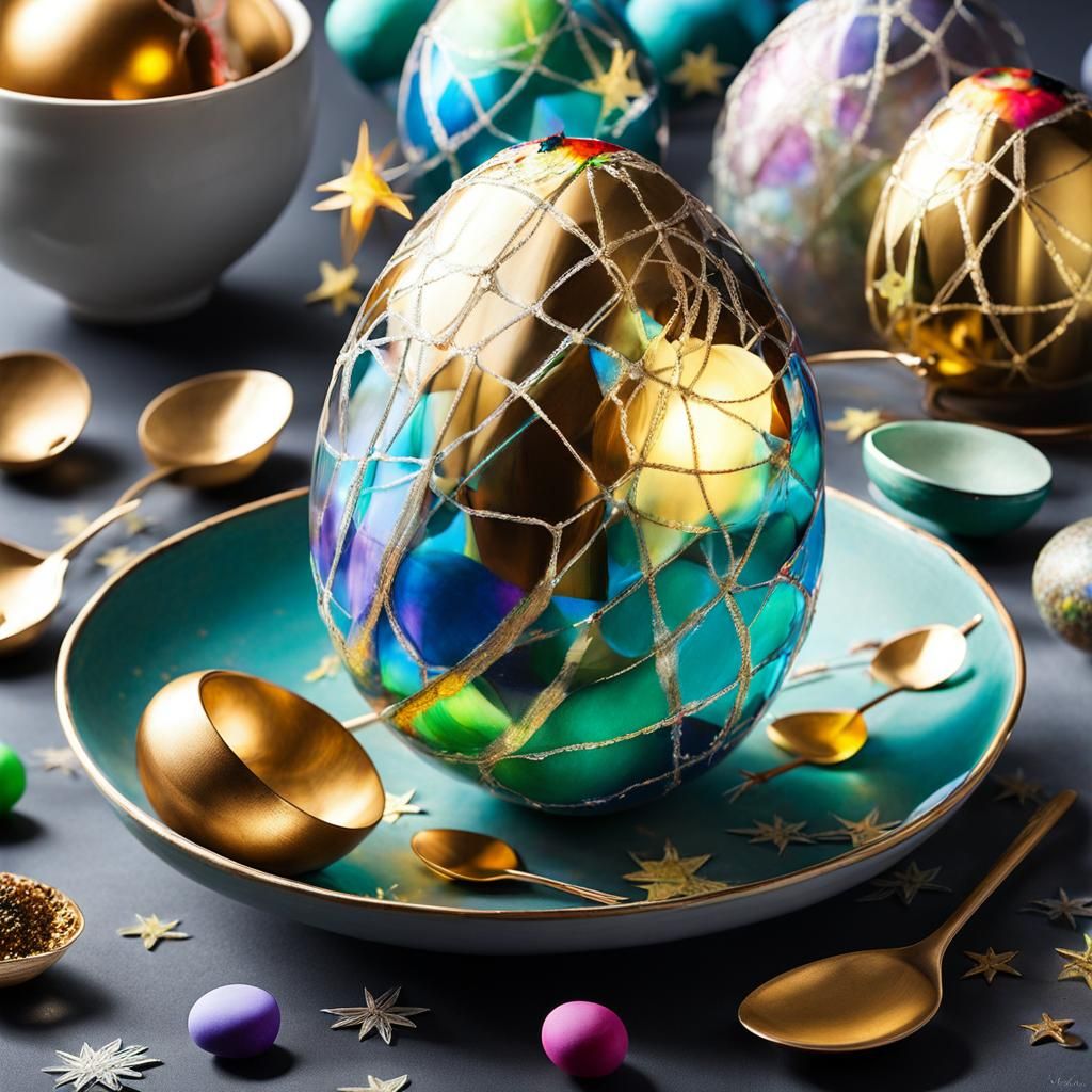 Fairies on Starry Night, Surreal Crayon Drawing