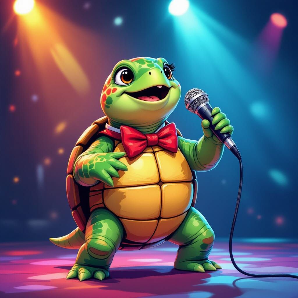 Turtle's Karaoke Night: A Digital Art Celebration