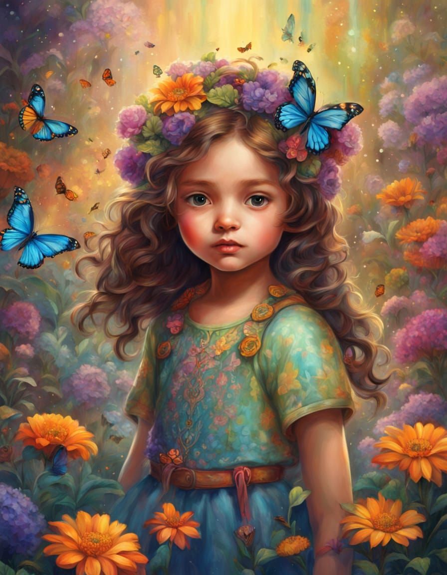 Enchanted Garden Toddler in Cinematic Lighting