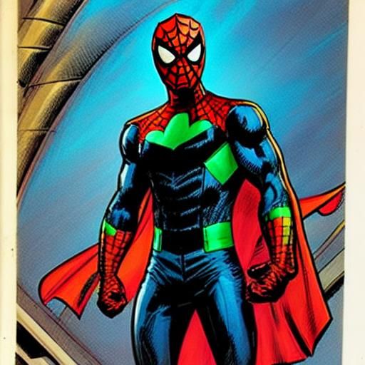 Comic-book cover spider-boy  redinkpen from a  comic fine li...