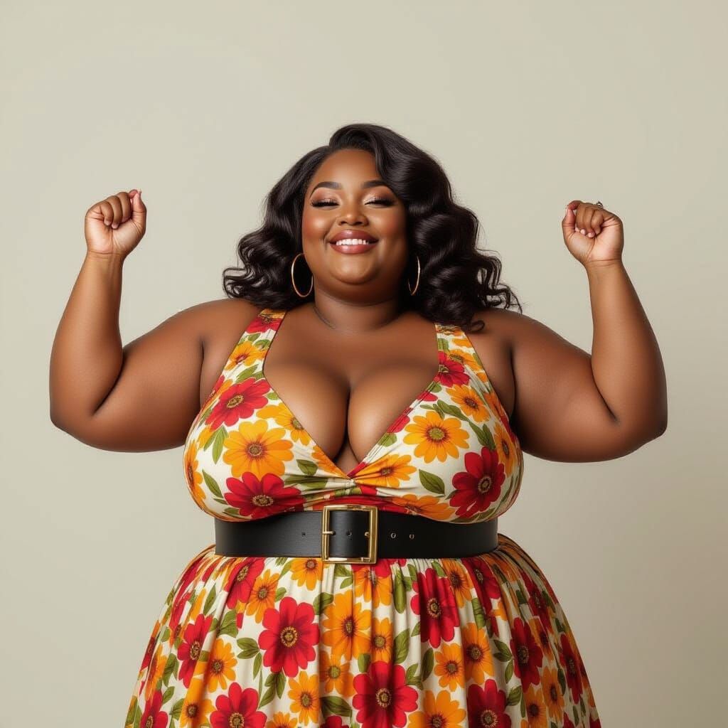 Beautiful Young Plus-Size Black Lesbian Woman