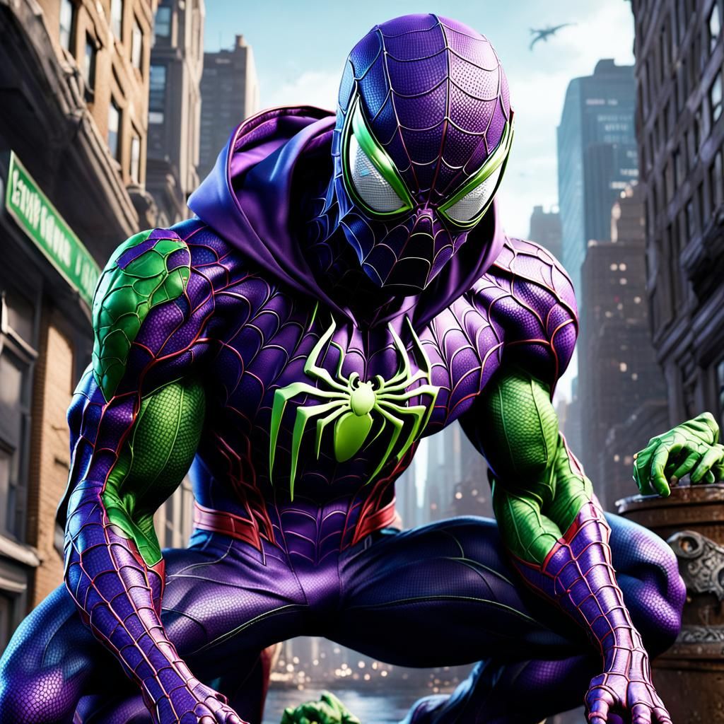 Spiderman Venom in Hooded Purple Suit Concept Art