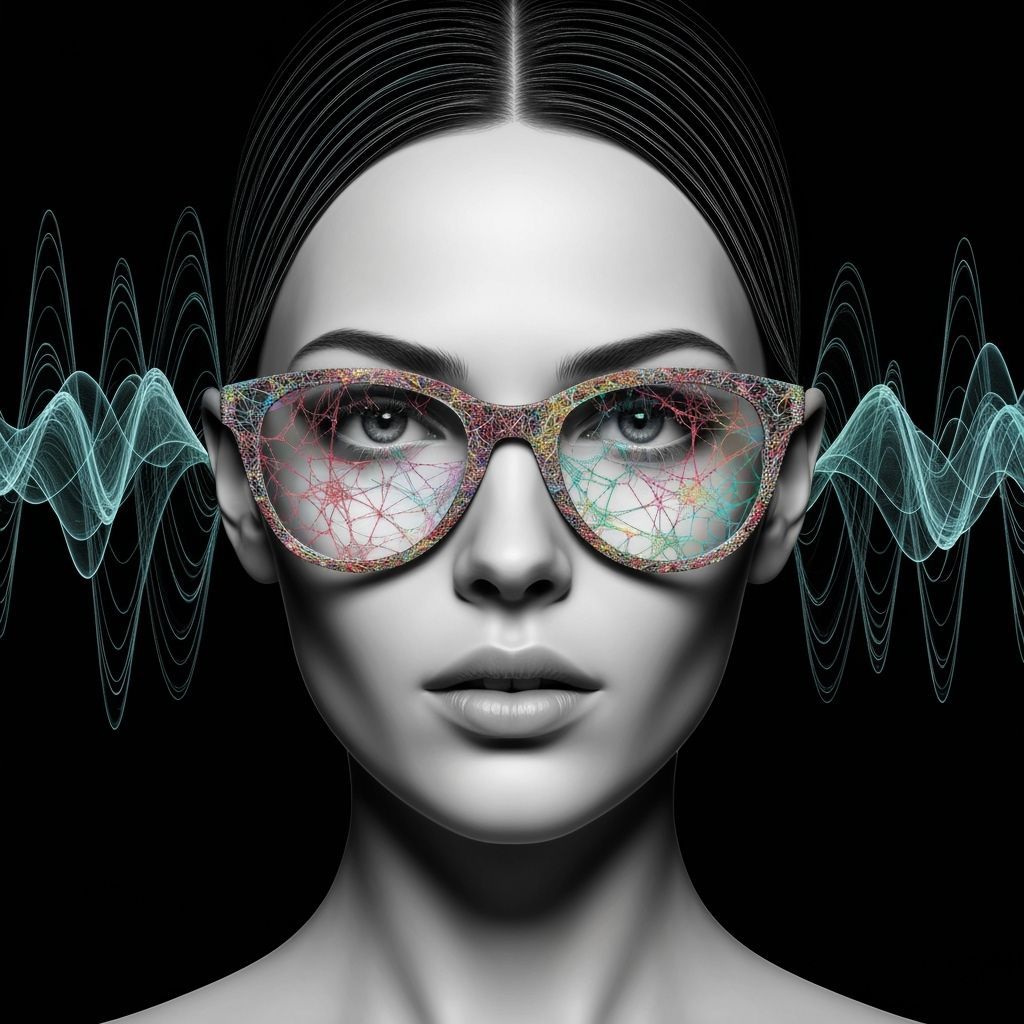 Cobweb Glasses Girl in Neo-Impressionist Style