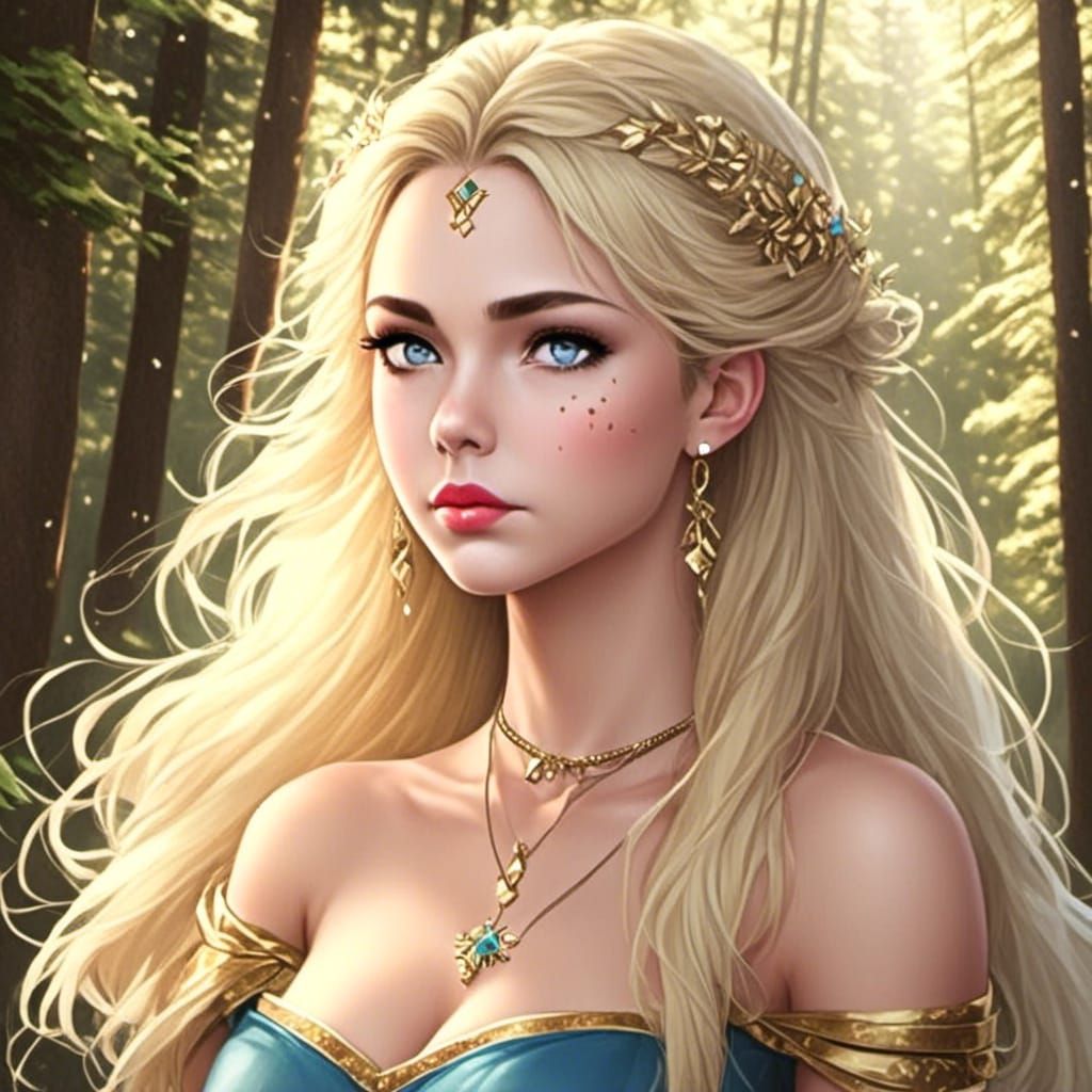 Gorgeous Blond Fantasy Princess Portrait