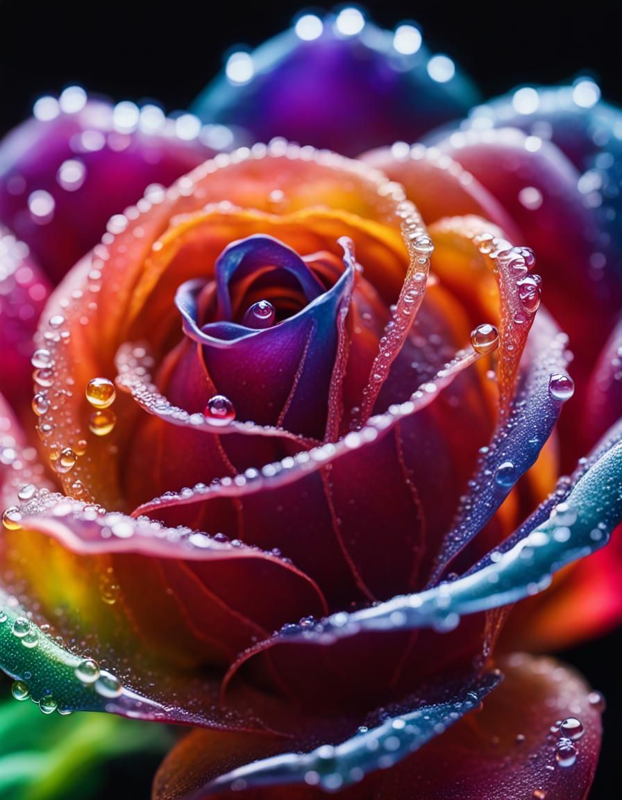 Bioluminescent Glass Rose: Fantasy Art Creation